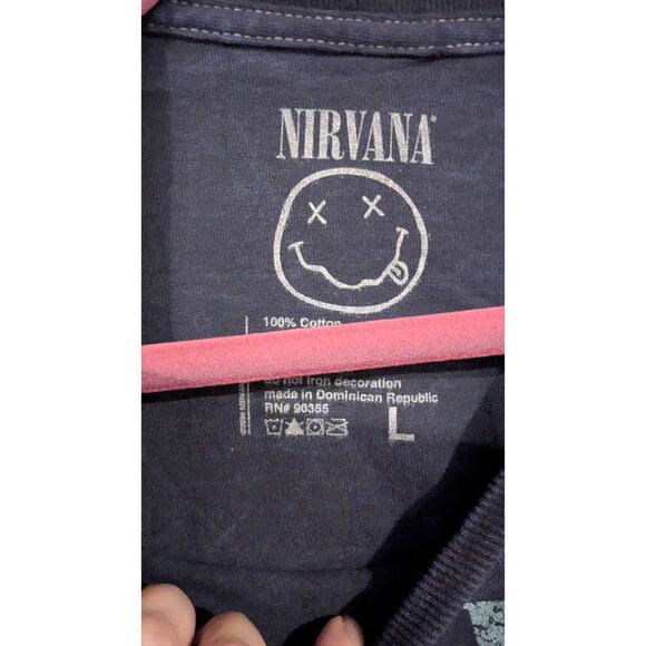Officially Licensed Nirvana In Utero T-Shirt Blue Acid Wash Large Grunge Rock - Picture 2 of 2